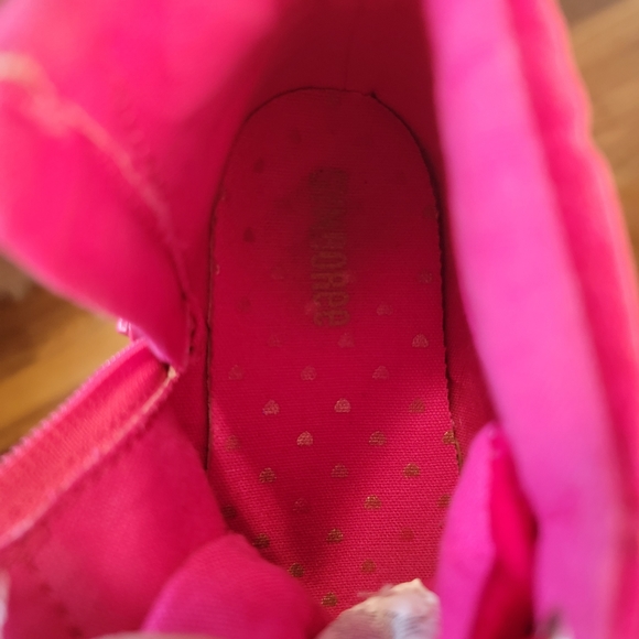 Gymboree Hot Pink Velvet High Top Sneaker Zip Side size 1 - Picture 5 of 5